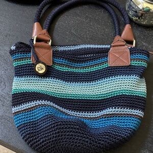 The Sak Blue and Green Crochet Shoulder Bag